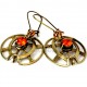 Brass earrings with ozone Zirconium ŽA364-1