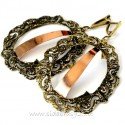 Brass earrings with copper strip "ŽAVARIS"