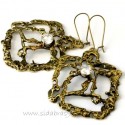 Brass earrings with Zirconium ŽA519-1