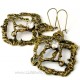 Brass earrings with Zirconium ŽA519-1-1