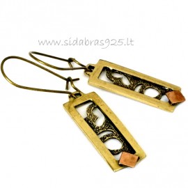 Brass earrings with copper ŽA627