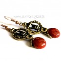 Brass earrings with Coral ŽA521