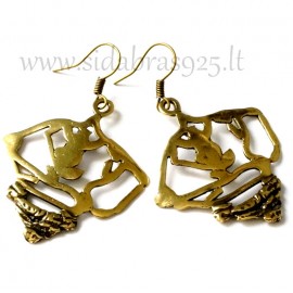 Brass earrings "Vėduoklė"ŽA314