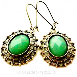 Brass earrings with Jade ŽA535
