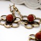 Brass earrings with Sunstone ŽA532-2