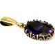 Brass pendant with purple Zircon ŽP122-1