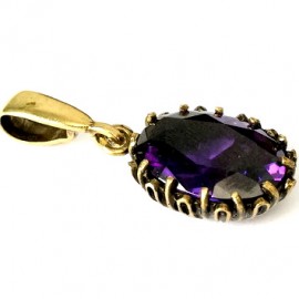 Brass pendant with purple Zircon ŽP122