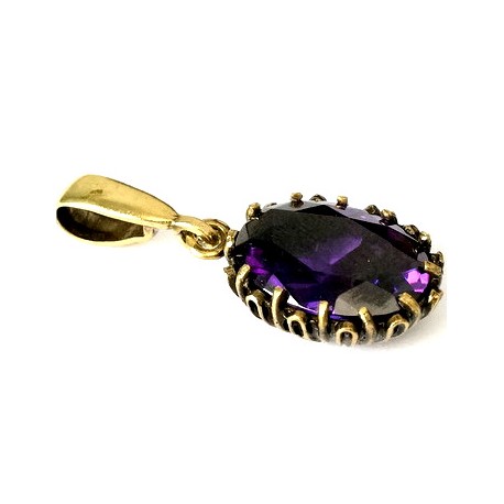 Brass pendant with purple Zircon ŽP122