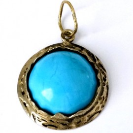 Brass pendant with Turquoise ŽP542