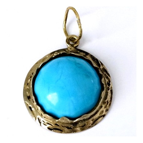 Brass pendant with Turquoise ŽP542