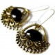 Brass earrings with Onyx ŽA355-1