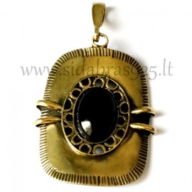Brass pendant with Onyx ŽP009