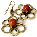 Brass earrings with Sunstone ŽA532