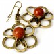 Brass earrings with Sunstone ŽA532-1