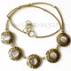 Brass necklace with Cat's Eye stones ŽK257-1