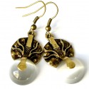 Brass earrings with Cat's Eye Stone ŽA263-1