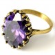 Brass ring with purple Zircon ŽŽ120-1