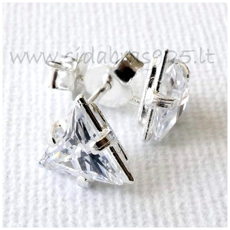 Earrings with Zirconia "Triangle"