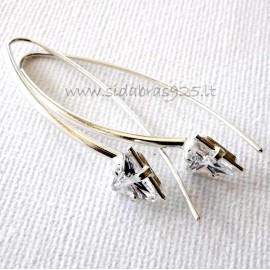 Earrings with triangular Zircon