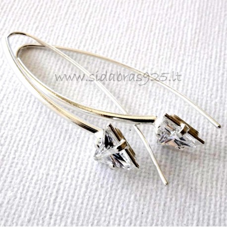 Earrings with triangular Zircon