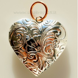 Brass pendant "Silvered Heart"