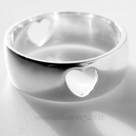 Wedding ring with two hearts "Love" Ž144