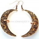 Bronze earrings "Moons with copper"