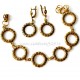 Brass earrings "Bubbles flowers"-3