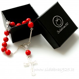 Rosaries on hand with coral RRK