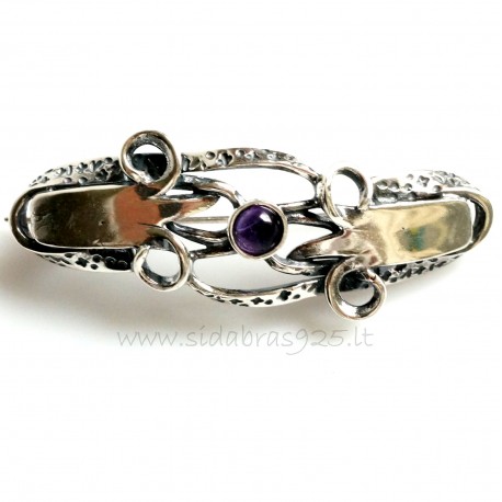 Unique jewelry Brooch su Ametistu "333"
