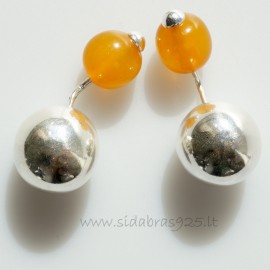 Earrings with Amber "Amber with bubble"
