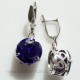 Earrings with Zirconia "Violetinis ažūras"-5