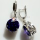 Earrings with Zirconia "Violetinis ažūras"-4