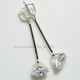 Earrings with Zirconia "Baltas laivelis"-4