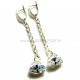 Earrings with chain and zircon-1