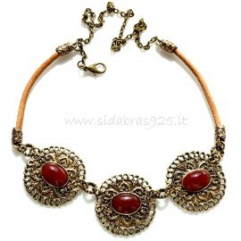 Brass necklace Karneoliu ŽK356