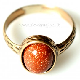 Bronze ring with Sunstone BŽ147