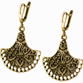 Brass earrings "Vėduoklės" ŽA244