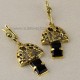 Brass earrings with Onyx ŽA507 -3