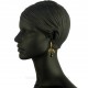 Brass earrings with Onyx ŽA507 -2
