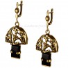 Brass earrings with Onyx ŽA507 