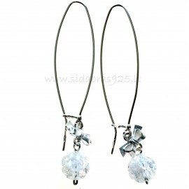 Earrings "Ribbon" with Mountain crystal