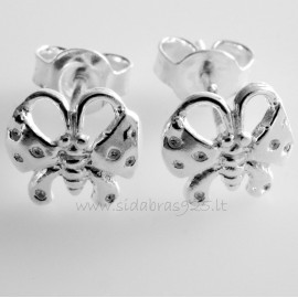 Earrings small minimalist "Butterfly" A730