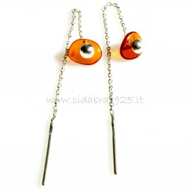 Earrings with amber on the chain Threaders