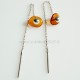 Earrings with amber on the chain-4