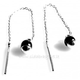 Earrings with Hematite on the chain Threader