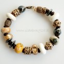 Bronze bracelet with natural stones