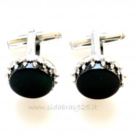 Silver Cufflinks with Onyx