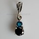 Pendant with blue and black zirconia "Felicite"-2