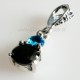 Pendant with blue and black zirconia "Felicite"-3